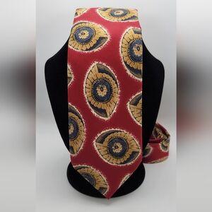 Sophisticated Red and Gold Geometric Tie